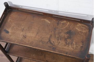 和製ビンテージ　時代物　上品な佇まいが魅力の小振りな飾り棚(オープンシェルフ、オープンラック、ディスプレイラック、陳列棚、茶棚、ヴィンテージ)(R-082474)