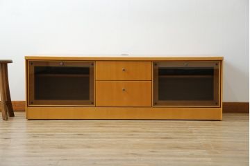 中古　美品　カリモク家具(karimoku)　domani(ドマーニ)　洗練されたデザインが美しいシアターボード(テレビ台、テレビボード、ローボード、キャビネット、収納棚、サイドボード)(定価約45万円)(R-082476)