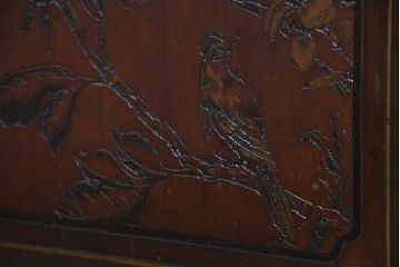中古　美品　DREXEL HERITAGE(ドレクセルヘリテイジ)　シノワズリ様式　上品な佇まいが美しいチャイナキャビネット(食器棚、キュリオケース、ガラスケース、ショーケース、戸棚、飾り棚)(定価約340万円)(R-082480)