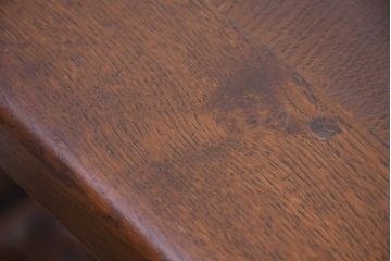 イギリスビンテージ　特大!!　オーク材　重厚な佇まいが存在感を放つアンティーク調の8人掛けダイニングテーブル(食卓、6人掛け、作業台、英国、ヴィンテージ)(R-082481)