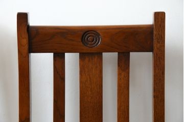 イギリスビンテージ　オーク材　アンティーク調　クラシカルな雰囲気を醸し出すダイニングチェア4脚セット(Dチェア、アームレスチェア、椅子、イス、英国、ヴィンテージ、バラ売り可能)(R-082482)