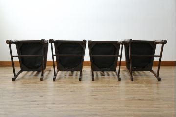 イギリスビンテージ　オーク材　アンティーク調　クラシカルな雰囲気を醸し出すダイニングチェア4脚セット(Dチェア、アームレスチェア、椅子、イス、英国、ヴィンテージ、バラ売り可能)(R-082483)
