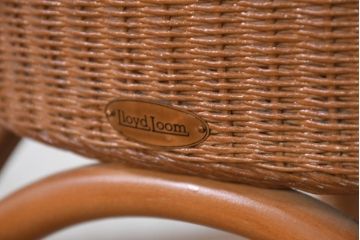中古　イギリス　LLOYD LOOM(ロイドルーム)　洗練されたデザインのダイニングチェア2脚セット(アームレスチェア、サイドチェア、椅子、イス、英国、バラ売り可能)(定価2脚で約10万円)(R-082484)