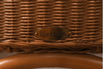 中古　イギリス　LLOYD LOOM(ロイドルーム)　洗練されたデザインのダイニングチェア2脚セット(アームレスチェア、サイドチェア、椅子、イス、英国、バラ売り可能)(定価2脚で約10万円)(R-082484)