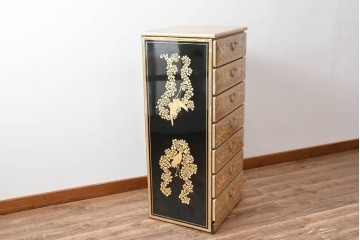 中古　美品　もはや美術品!!　最高級　統一工芸研究院 吉正本　美しい螺鈿(ラデン)細工が目を引く存在感抜群の縦型チェスト　定価推定約150万円以上　(R-082490)