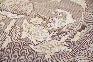 中古　超美品!!　もはや美術品!!　最高級　螺鈿(ラデン)細工　統一工芸研究院 吉正本　煌びやかな意匠が目を引くキャビネット(バンダチ、バンダジ、収納棚、李朝家具)(R-082491)
