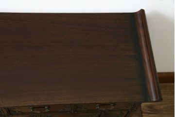 中古　アジア民芸家具　アジアンな雰囲気を高める小振りなサイドキャビネット(李朝箪笥、李朝タンス、小物収納、収納棚、戸棚、飾り棚)(R-082492)
