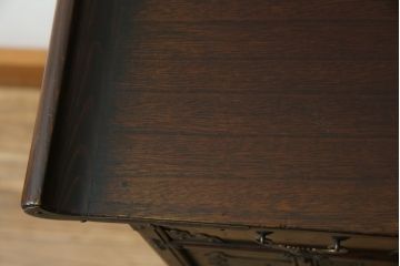 中古　アジア民芸家具　アジアンな雰囲気を高める小振りなサイドキャビネット(李朝箪笥、李朝タンス、小物収納、収納棚、戸棚、飾り棚)(R-082492)