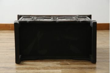 中古　アジア民芸家具　アジアンな雰囲気を高める小振りなサイドキャビネット(李朝箪笥、李朝タンス、小物収納、収納棚、戸棚、飾り棚)(R-082492)