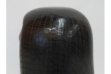 内閣総理大臣賞受賞作家　現代の名工　関口三作　「藍染」　高さ 約36cm　淑やかな美しさ漂う創作こけし(郷土人形玩具、伝統工芸、民芸品、置物、ディスプレイ、木彫、木製)(R-082514)