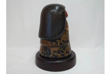 内閣総理大臣賞受賞作家　現代の名工　関口三作　「藍染」　高さ 約36cm　淑やかな美しさ漂う創作こけし(郷土人形玩具、伝統工芸、民芸品、置物、ディスプレイ、木彫、木製)(R-082514)