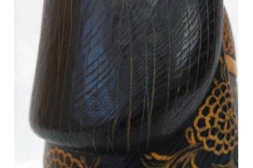 内閣総理大臣賞受賞作家　現代の名工　関口三作　「藍染」　高さ 約36cm　淑やかな美しさ漂う創作こけし(郷土人形玩具、伝統工芸、民芸品、置物、ディスプレイ、木彫、木製)(R-082514)