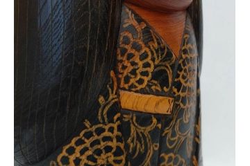 内閣総理大臣賞受賞作家　現代の名工　関口三作　「藍染」　高さ 約36cm　淑やかな美しさ漂う創作こけし(郷土人形玩具、伝統工芸、民芸品、置物、ディスプレイ、木彫、木製)(R-082514)