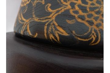 内閣総理大臣賞受賞作家　現代の名工　関口三作　「藍染」　高さ 約36cm　淑やかな美しさ漂う創作こけし(郷土人形玩具、伝統工芸、民芸品、置物、ディスプレイ、木彫、木製)(R-082514)