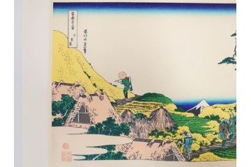 復刻版　昭和37年　加藤版画研究所　葛飾北斎　冨嶽三十六景　木版画7点セット(浮世絵、礫川雪の旦、深川万年橋下、下目黒、江戸日本橋、東都浅草本願寺、東都駿台、隠田の水車)(R-082515)　