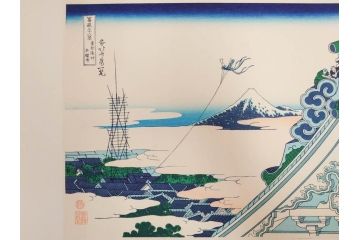 復刻版　昭和37年　加藤版画研究所　葛飾北斎　冨嶽三十六景　木版画7点セット(浮世絵、礫川雪の旦、深川万年橋下、下目黒、江戸日本橋、東都浅草本願寺、東都駿台、隠田の水車)(R-082515)　