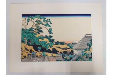 復刻版　昭和37年　加藤版画研究所　葛飾北斎　冨嶽三十六景　木版画7点セット(浮世絵、礫川雪の旦、深川万年橋下、下目黒、江戸日本橋、東都浅草本願寺、東都駿台、隠田の水車)(R-082515)　