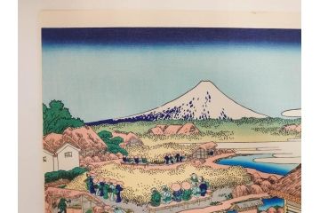 復刻版　昭和37年　加藤版画研究所　葛飾北斎　冨嶽三十六景　木版画6点セット(浮世絵、駿州片倉茶園の不二、青山円座松、駿州江尻、隅田川関屋の里、甲州犬目峠、駿州大野新田)(R-082516)　