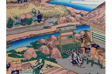 復刻版　昭和37年　加藤版画研究所　葛飾北斎　冨嶽三十六景　木版画6点セット(浮世絵、駿州片倉茶園の不二、青山円座松、駿州江尻、隅田川関屋の里、甲州犬目峠、駿州大野新田)(R-082516)　
