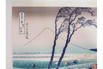復刻版　昭和37年　加藤版画研究所　葛飾北斎　冨嶽三十六景　木版画6点セット(浮世絵、駿州片倉茶園の不二、青山円座松、駿州江尻、隅田川関屋の里、甲州犬目峠、駿州大野新田)(R-082516)　