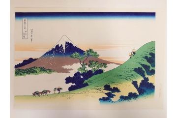 復刻版　昭和37年　加藤版画研究所　葛飾北斎　冨嶽三十六景　木版画6点セット(浮世絵、駿州片倉茶園の不二、青山円座松、駿州江尻、隅田川関屋の里、甲州犬目峠、駿州大野新田)(R-082516)　