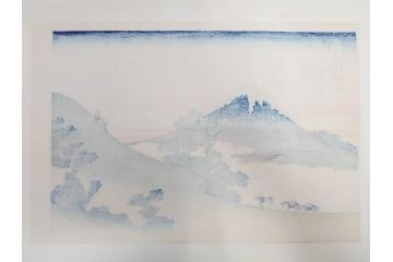 復刻版　昭和37年　加藤版画研究所　葛飾北斎　冨嶽三十六景　木版画6点セット(浮世絵、駿州片倉茶園の不二、青山円座松、駿州江尻、隅田川関屋の里、甲州犬目峠、駿州大野新田)(R-082516)　