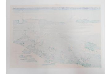 復刻版　昭和37年　加藤版画研究所　葛飾北斎　冨嶽三十六景　木版画7点セット(浮世絵、甲州伊沢暁、五百らかん寺さざゐどう、武陽佃島、御厩川岸より両国夕陽見、上総ノ海路、東海道品川御殿山ノ不二、東海道金谷ノ不二)(R-082518)
