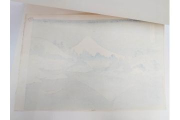 加藤版画研究所　京都版画院品川版　葛飾北斎　冨嶽三十六景　木版画6点セット(浮世絵、東海道吉田、甲州三坂水面、信州諏訪湖、本所立川、武州玉川、遠江山中)(R-082519)