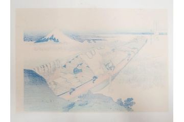 復刻版　昭和37年　加藤版画研究所　葛飾北斎　冨嶽三十六景　木版画7点セット(浮世絵、神奈川沖浪裏、凱風快晴、山下白雨、相州箱根湖水、常州牛堀、相州七里浜、従千住花街眺望の不二)(R-082520)