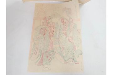 アダチ版画研究所　五都美術社　浮世絵版画撰集　版画8点セット(浮世繪、昇亭北寿、喜多川歌麿、東洲斎写楽、勝川春湖、歌川国政、菱川師宣、鳥居清重、清倍)(R-082521)