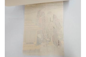 アダチ版画研究所　五都美術社　浮世絵版画撰集　版画8点セット(浮世繪、昇亭北寿、喜多川歌麿、東洲斎写楽、勝川春湖、歌川国政、菱川師宣、鳥居清重、清倍)(R-082521)