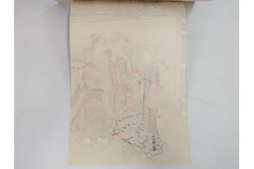 アダチ版画研究所　五都美術社　浮世絵版画撰集　版画8点セット(浮世繪、昇亭北寿、喜多川歌麿、東洲斎写楽、勝川春湖、歌川国政、菱川師宣、鳥居清重、清倍)(R-082521)