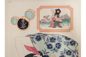 アダチ版画研究所　五都美術社　浮世絵版画撰集　版画7点セット(歌川豊国、豊春、一筆斎文調、葛飾北斎、奥村政信、懐月堂度繁、鳥居清倍)(R-082522)
