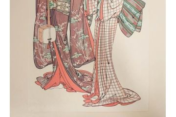 アダチ版画研究所　五都美術社　浮世絵版画撰集　版画8点セット(北尾重政、鳥居清信、清満、清長、石川豊信、栄松斎長喜、安藤広重、勝川春好)(R-082523)