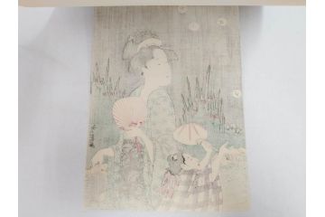 アダチ版画研究所　五都美術社　浮世絵版画撰集　版画8点セット(北尾重政、鳥居清信、清満、清長、石川豊信、栄松斎長喜、安藤広重、勝川春好)(R-082523)