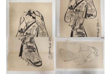 アダチ版画研究所　浮世絵版画撰集　版画11点セット(鳥居清朝、清長、清広、清忠、清信、清倍、菱川師宣、安藤広重、懐月堂安知、鈴木春信、葛飾北斎)(R-082524)
