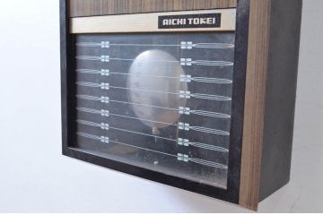 和製アンティーク　愛知時計電機(アイチ、AICHI)　レトロモダンなデザインが魅力的な振り子時計(掛け時計、古時計、柱時計)(R-082531)