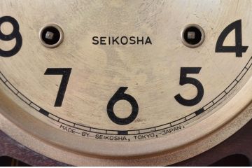 和製アンティーク　精工舎(SEIKOSHA、セイコー)　TRADE(S)MARK　文字盤と装飾がおしゃれな振り子時計(柱時計、古時計、掛け時計)(R-082532)