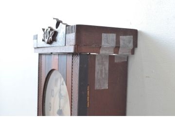 和製アンティーク　希少デザイン　昭和初期　高野精密工業l(TAKANO・タカノ)　トラッドな雰囲気を醸し出すこだわりの装飾が素敵な振り子時計(柱時計、掛け時計、古時計)(R-082539)