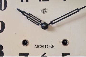 和製アンティーク　愛知時計電機(アイチ、AICHI)　レトロな佇まいがお洒落な壁掛け時計(古時計、柱時計)(R-082546)