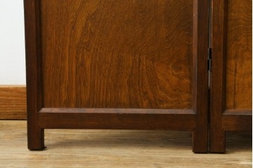 中古　美品　組子細工が美しい3連パーテーション　(R-082548)