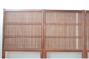 和製アンティーク　腰板欅(ケヤキ)材　どこか懐かしい雰囲気を醸し出す裏障子付き格子戸4枚セット(引き戸、ガラス帯戸、障子戸)(R-082549)