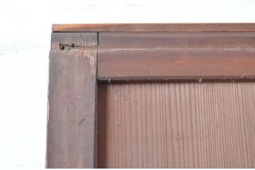アンティーク建具　経年によって増した味わいが魅力の大きな格子帯戸1枚(引き戸、板戸、格子帯戸、障子戸)(R-082550)