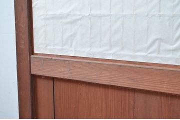 アンティーク建具　経年によって増した味わいが魅力の大きな格子帯戸1枚(引き戸、板戸、格子帯戸、障子戸)(R-082550)