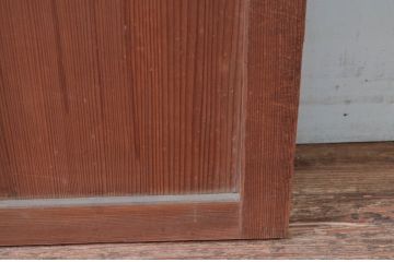 アンティーク建具　経年によって増した味わいが魅力の大きな格子帯戸1枚(引き戸、板戸、格子帯戸、障子戸)(R-082550)