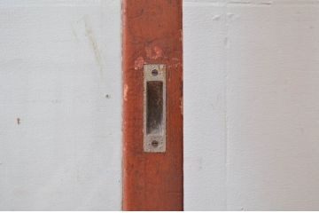 アンティーク建具　使い込まれた風合いが味わい深い幅狭ガラス戸2枚セット(引き戸、建具)(R-82553)