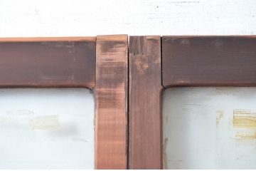 アンティーク建具　使い込まれた風合いが味わい深い幅狭ガラス戸2枚セット(引き戸、建具)(R-82553)