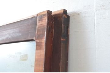 アンティーク建具　使い込まれた風合いが味わい深い幅狭ガラス戸2枚セット(引き戸、建具)(R-82553)