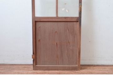 アンティーク建具　大正ロマン　ノスタルジックな雰囲気あふれる幅狭ガラス扉(ドア)(木製扉、ガラス扉)(R-082554)