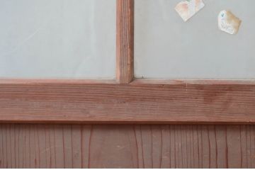 アンティーク建具　大正ロマン　ノスタルジックな雰囲気あふれる幅狭ガラス扉(ドア)(木製扉、ガラス扉)(R-082554)